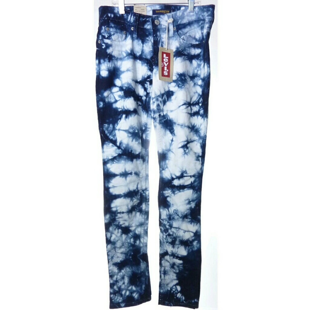 Levi's Blue Tie-Dye Skinny Jeans